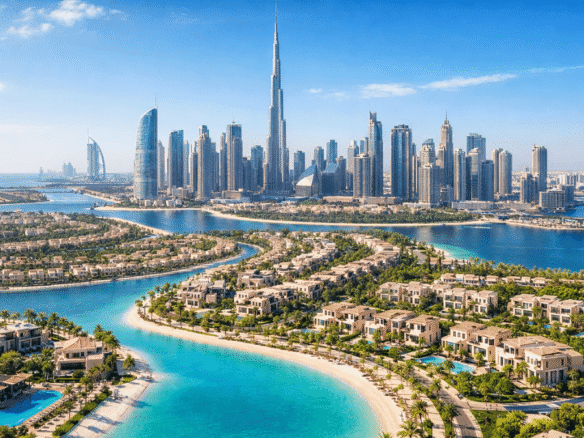 Dubai Real Estate Trends Showcasing Luxury Waterfront Communities, Villas, And Modern Residential Developments