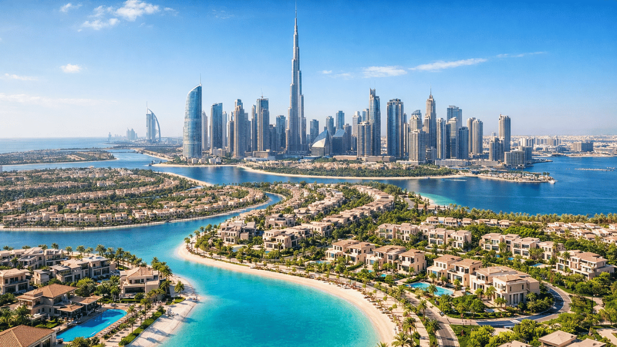 Dubai Real Estate Trends Showcasing Luxury Waterfront Communities, Villas, And Modern Residential Developments