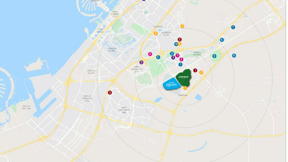 damac lagoons map